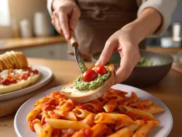 Menú diario, 1 de agosto: tostas frescas, pasta cremosa y espirales de hojaldre