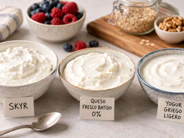 Skyr, queso fresco batido o yogur griego: diferencias en proteínas, grasas y calorías