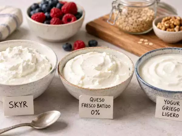 Skyr, queso fresco batido o yogur griego: diferencias en proteínas, grasas y calorías