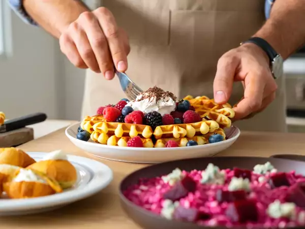 Menú vegetariano, 11 de agosto: explosión de sabores con unas bolitas de mozzarella, risotto de remolacha y gofres irresistibles