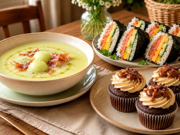 Menú diario, 23 de agosto: sopa de melón, sándwich de sushi y cupcakes de chocolate