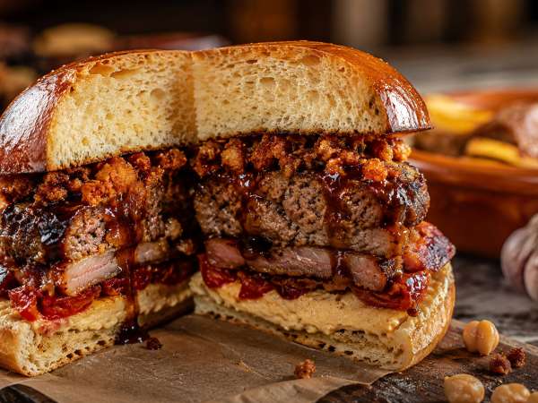 La hamburguesa de Xàtiva que convierte el arroz al horno valenciano en un solo bocado