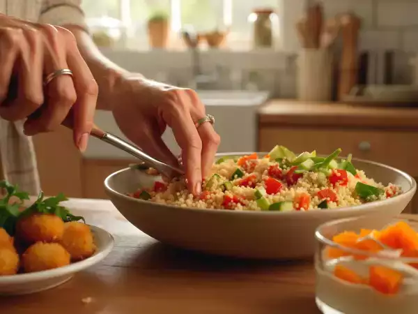 Menú diario, 26 de agosto: croquetas de atún, ensalada de cuscús y mousse de albaricoque