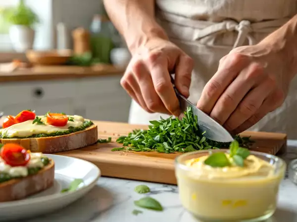 Menú vegetariano, 24 de agosto: Tosta de pesto, tabulé libanés y mousse de limón fácil