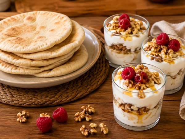 Menú vegetariano, 26 de agosto: sabores de verano con pan pita, ratatouille y vasitos de yogur
