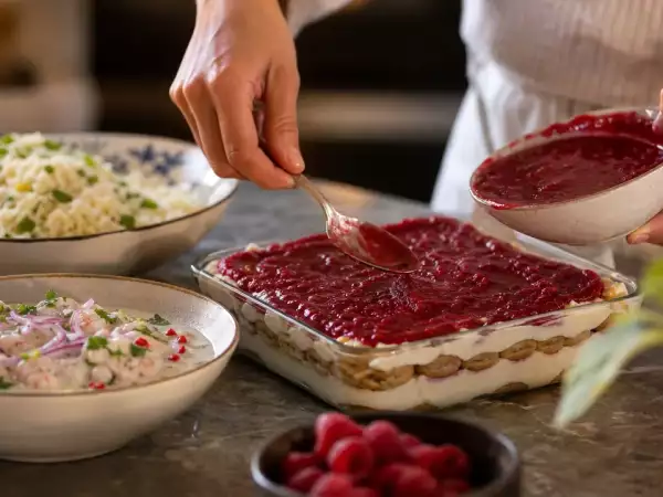 Menú diario, 6 de septiembre: ceviche de pescado con leche de coco, arroz al limón y tiramisú de frambuesas