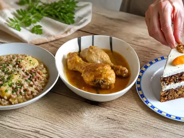 Menú diario, 19 de septiembre: delicias de patatas, pollo y tarta de zanahoria