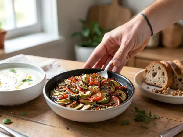 Menú vegetariano, 13 de septiembre: Ajoblanco andaluz, ratatouille y pan dulce de higos y nueces
