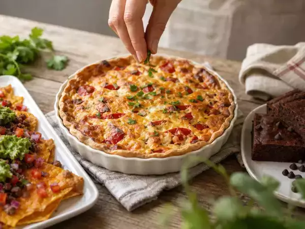 Menú diario, 1 de octubre: nachos con guacamole, quiche de piquillos y brownie proteico