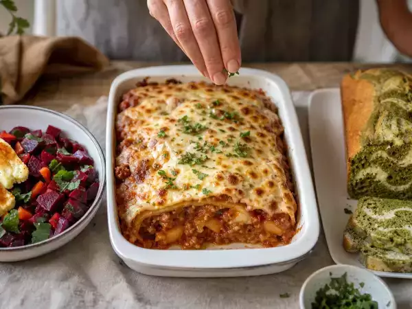 Menú diario, 4 de octubre: ensalada de remolacha, lasaña boloñesa y pastel de té matcha