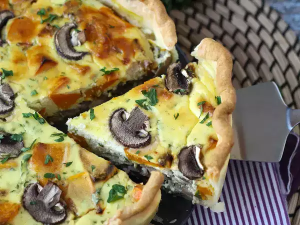 Quiche de calabaza y champiñones: una receta de otoño cremosa y crujiente