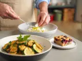 Artículos: Menú diario, 2 de mayo: delicias de calabacín, pasta cremosa y blondie de cereza