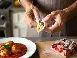 Artículos: Menú del día, 8 de mayo: un aperitivo distinto, albóndigas marineras y un blondie con frutos rojos