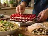 Artículos: Menú diario, 3 de junio: ensalada de maíz, calzone de champiñón y postre de chocolate