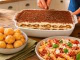 Artículos: Menú diario, 21 de junio: delicias de queso, pasta al horno y tiramisú clásico