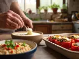 Artículos: Menú del día, 3 de julio: arroz jazmín, pimientos rellenos vegetarianos y panna cotta de pistacho