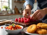 Artículos: Menú vegetariano, 4 de julio: Ajo atao andaluz, milanesa de garbanzo y brownie de chocolate y frambuesa