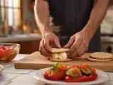 Artículos: Menú vegetariano, 6 de julio: Gazpacho de sandía, pimientos fritos rellenos y sándwich de helado casero