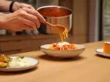 Artículos: Menú vegetariano, 15 de julio: bocaditos de calabacín, pasta cremosa y tarta de damasco sin gluten