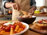 Artículos: Menú vegetariano, 19 de julio: Parrillada de verduras con puré especiado, macarrones y blondie de cerezas y chocolate