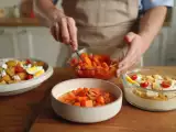 Artículos: Menú vegetariano, 3 de agosto: refrescante salmorejo, ensalada de patata y tarta helada de turrón