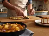 Artículos: Menú vegetariano, 5 de agosto: berenjenas orly, patatas a lo pobre y cheesecakes de galleta speculoos
