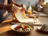 Artículos: Menú vegetariano, 7 de agosto: Ensalada panzanella, calzone de philadelphia y helado de mascarpone y chocolate
