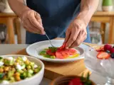 Artículos: Menú vegetariano, 8 de agosto: Tomates cherry caramelizados, ensalada de pepino y granizado de frutos rojos