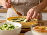 Artículos: Menú vegetariano, 16 de agosto: Sopa fría de pepino y menta, quiche de calabacín y zanahoria y natillas caseras