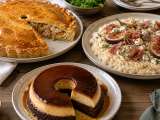 Artículos: Menú diario, 27 de agosto: empanada de pollo, risotto de higos y chocoflan