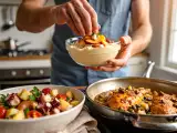 Artículos: Menú diario, 29 de agosto: ensalada de pulpo, pollo con alcaparras y tiramisú de albaricoques asados