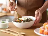 Artículos: Menú vegetariano, 21 de agosto: Sopa de ajo, ensalada de lentejas y trufas de zanahoria y coco