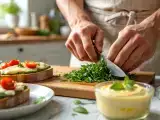 Artículos: Menú vegetariano, 24 de agosto: Tosta de pesto, tabulé libanés y mousse de limón fácil