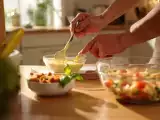 Artículos: Menú vegetariano, 25 de agosto: Sopa de tomate y pan, ensalada de pasta y helado de mango sin heladera