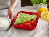 Artículos: Menú vegetariano, 29 de agosto: Queso crema casero, bento vegano y mousse de mango