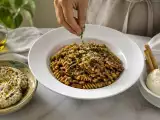 Artículos: Menú vegetariano, 9 de septiembre: Baba ganoush, pasta con ajo y setas y helado de ricotta y limoncello