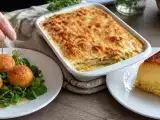 Artículos: Menú vegetariano, 20 de septiembre: Bolas de arroz crujientes, puerros gratinados y tarta flan