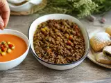 Artículos: Menú vegetariano, 26 de septiembre: Gazpacho andaluz, berenjenas y pimientos al horno y fig newtons