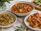 Artículos: Menú vegetariano, 27 de septiembre: Caviar de berenjena, guiso de lentejas y pan perdido de croissants al horno