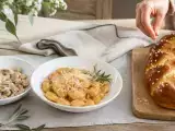 Artículos: Menú vegetariano, 15 de octubre: Pipas de calabaza, ñoquis de boniato en salsa de nueces y brioche vendéenn