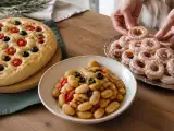Artículos: Menú vegetariano, 25 de octubre: Focaccia italiana, ensalada de judías blancas y rosquillas de anís glaseadas