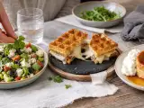 Artículos: Menú diario, 3 de octubre: ensalada de lentejas, sándwich de gofres de patata y flan de castañas