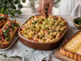 Artículos: Menú diario, 18 de octubre: calabaza butternut rellena, macarrones gratinados y tarta de pera