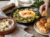 Artículos: Menú diario, 29 de octubre: camembert al horno, habas tiernas y mini croissants de cabello de ángel