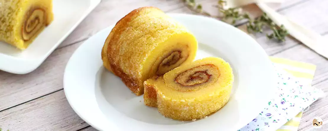 Delicioso brazo de gitano con intenso sabor a naranja