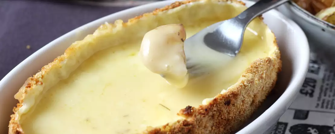 Queso Caprice des dieux rebozado en freidora de aire