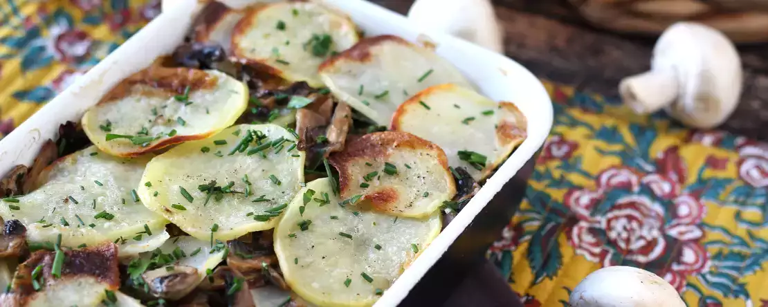Gratinado de patatas y champiñones: Gratinado de patatas, clásico infalible