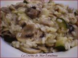 Receta risotto de champiñones y calabacín