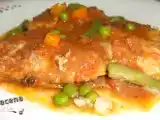 Receta Lomos de merluza en salsa