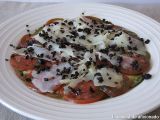 Receta Carpaccio de tomate negro y bacalao